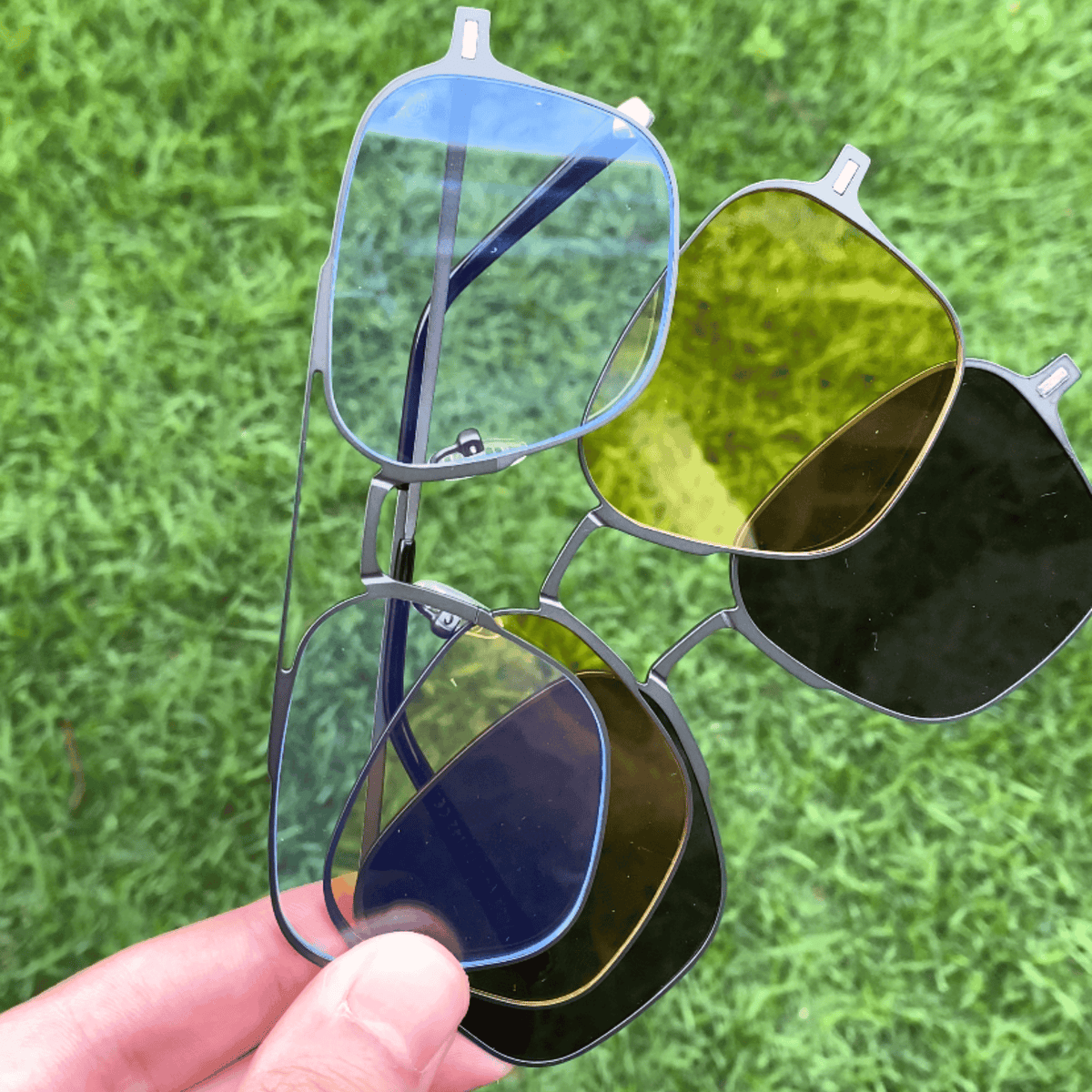 Óculos Polarizado 3 em 1 com Armações em Metal Inox + Proteção Lente Anti Azul BRINDE - Protark Shop