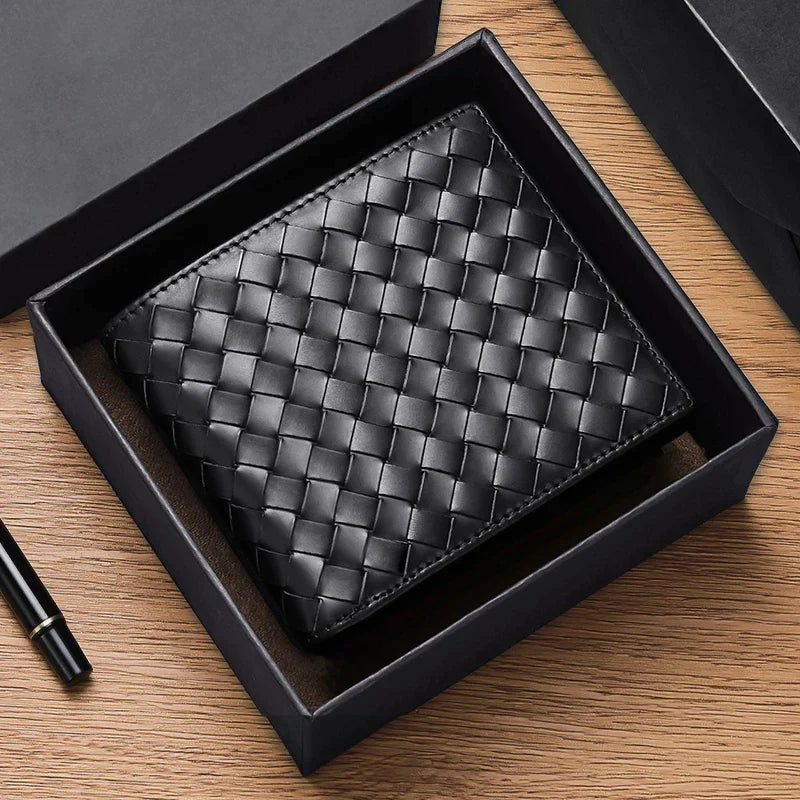 Carteira Masculina em Couro Trançado Preto Paladino - Mr. Paladino Oficial