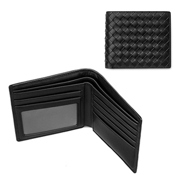 Carteira Masculina em Couro Trançado Preto Paladino - Mr. Paladino Oficial