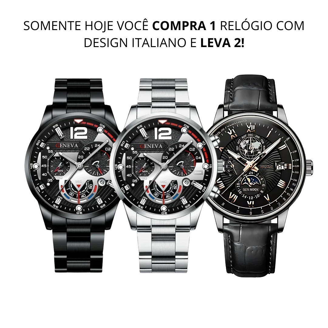 Relógio Minimalista Protark - COMPRE 1 LEVE 2